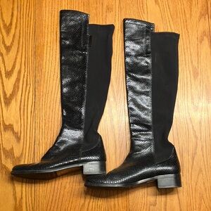 Vince Camuto Signature Black Snake Patterned Boots